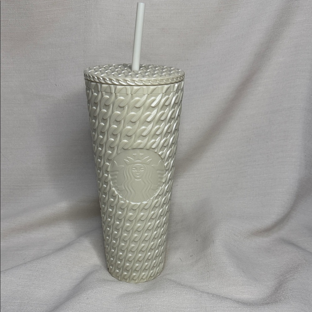 Starbucks Cream Textured Tumbler with Straw